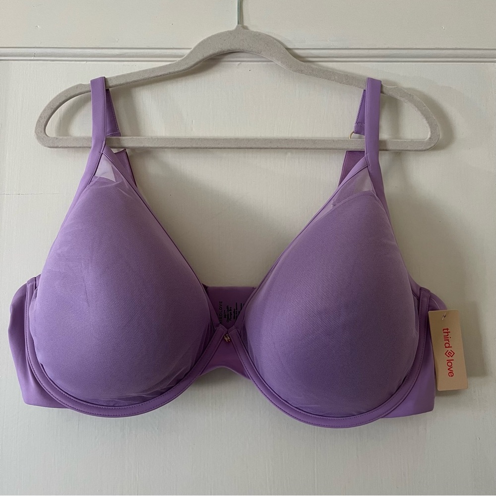 ThirdLove 24/7 Classic Uplift Plunge Underwire Bra - Lilac Blush - 44E - NWT